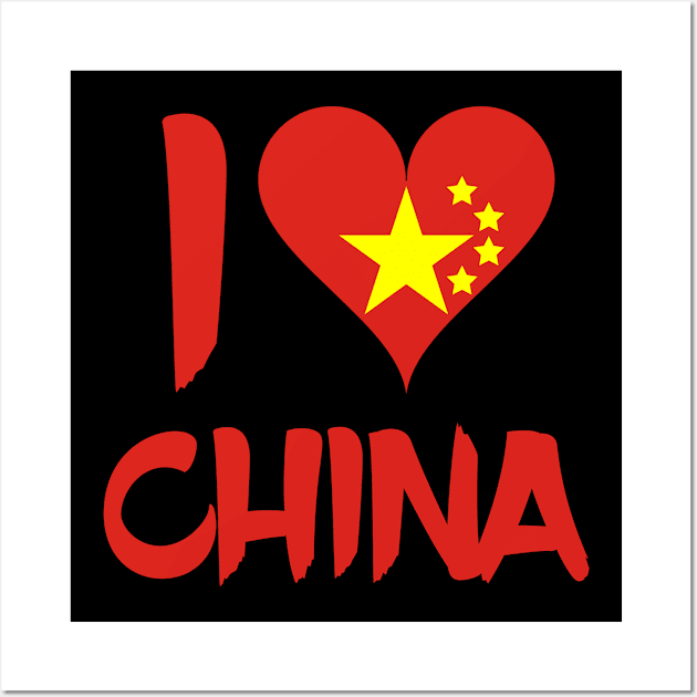 I Love China Wall Art by MessageOnApparel